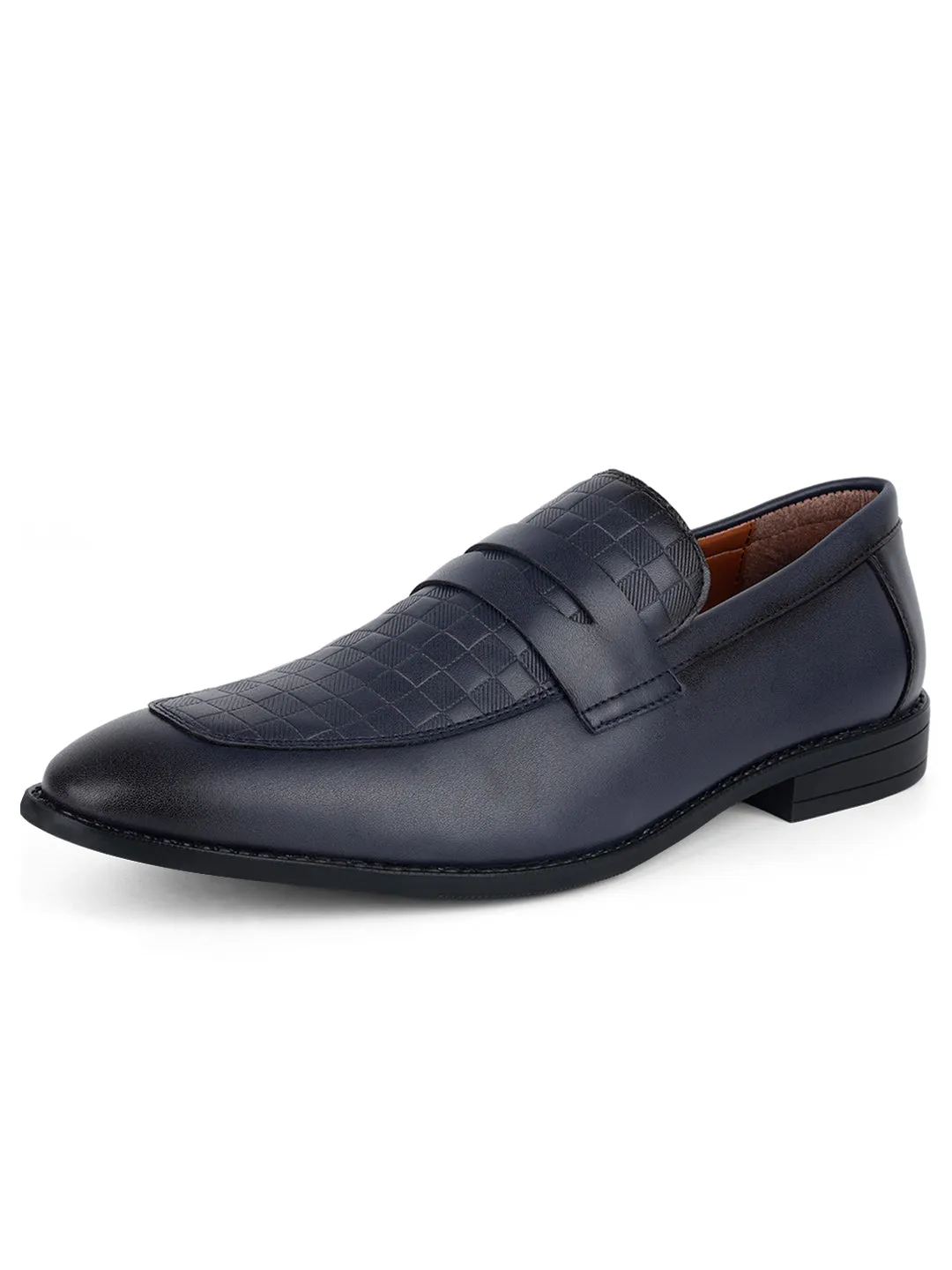 Federal Blue Handcrafted Moccasins Slipons