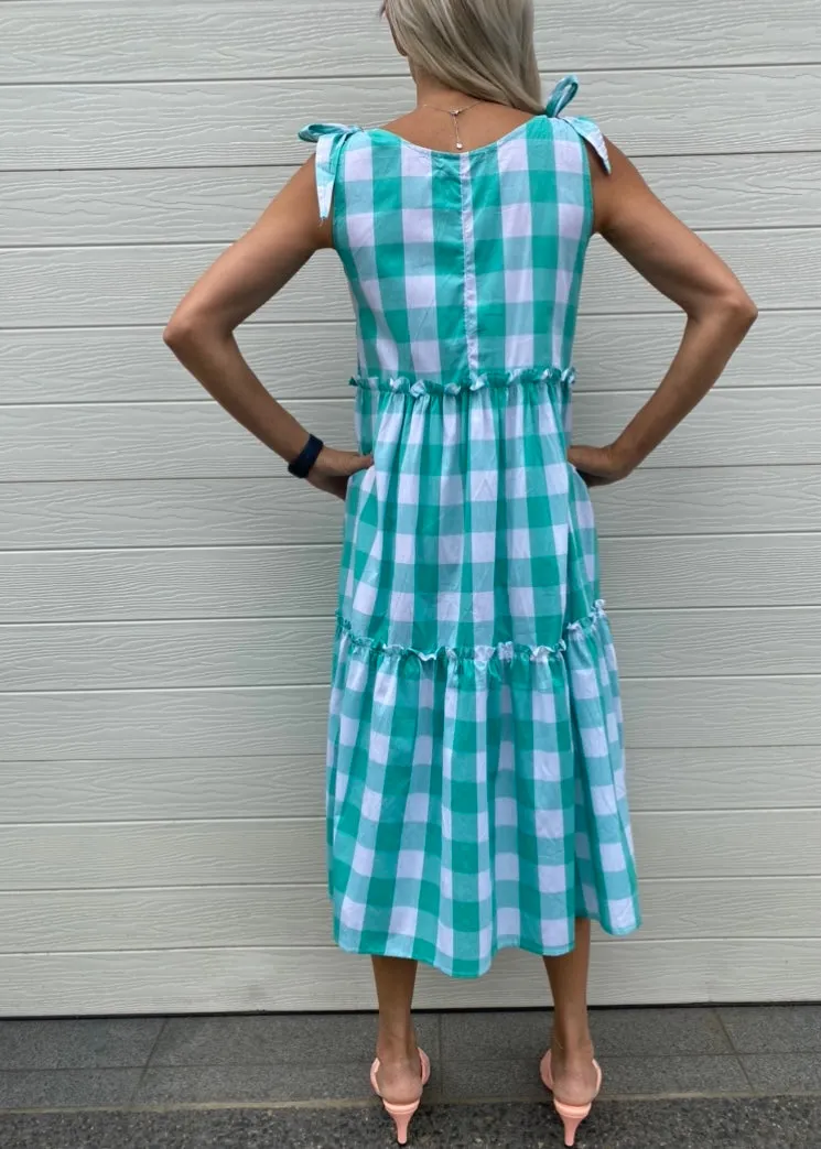 Minty dress - Mint and white gingham
